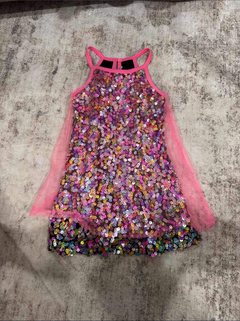Girls' Pink Sequin Dress with Tulle. baby Sara